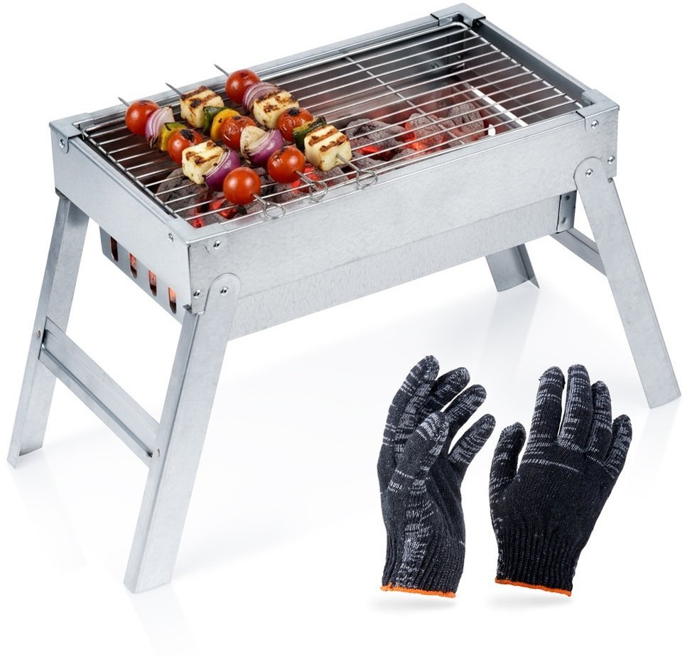 Vilde Grill węglowy stalowy składany przenośny 46x21x27 cm