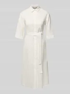 Sukienki - Sukienka lniana z kieszenią na piersi model ‘SALUTE’ - miniaturka - grafika 1