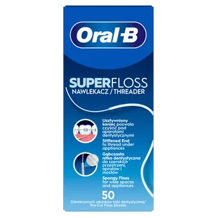 Oral-B Super Floss, nić dentystyczna do czyszczenia aparatów ortodontycznych i mostów, 50 sztuk - Nici dentystyczne - miniaturka - grafika 1