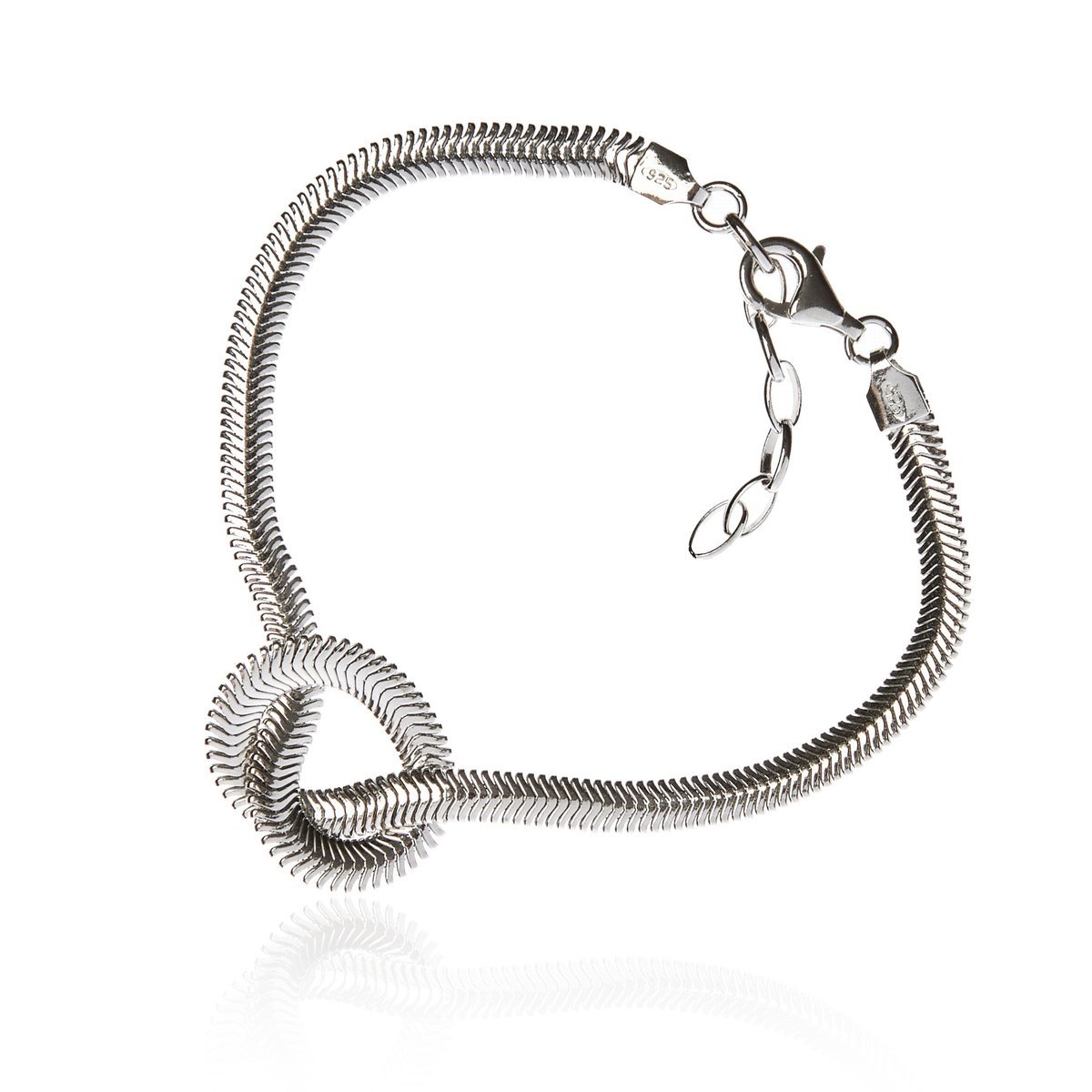 ankabizuteria.pl Bransoletka srebrna rodowana kaszmirowa WARKOCZ - bi