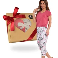 Piżamy damskie - Cornette Piżama Damska Bawełniana Bluzka Spodnie 3/4 Na Prezent Roz. L - miniaturka - grafika 1