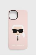 Etui i futerały do telefonów - Karl Lagerfeld etui na telefon iPhone 14 6,1" kolor różowy - miniaturka - grafika 1