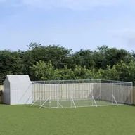 Sprzęt podróżny i transportery dla psów - vidaXL Kojec dla psa, z dachem, srebrny, 6x6x2,5 m, stal galwanizowana - miniaturka - grafika 1