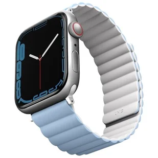 UNIQ pasek Revix do Apple Watch Series 4/5/6/7/SE 42/44/45mm. Reversible Magnetic biały-niebieski - Akcesoria do smartwatchy - miniaturka - grafika 10