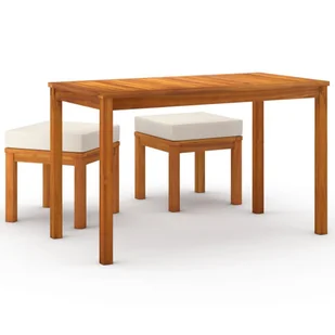3-cz zestaw mebli ogrodowych z poduszkami, lite drewno akacjowe - Meble ogrodowe - miniaturka - grafika 3
