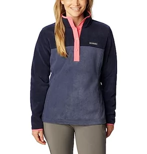 Columbia Damski sweter polarowy Benton Springs, półzatrzaskowy, nocny, ciemna noc, różowy kamelia, XS - Swetry damskie - miniaturka - grafika 1