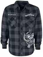 Koszule męskie - Motörhead Brandit Bastards męska koszula w kratkę z długim rękawem, czarno-szara, Schwarz/Grau, S - miniaturka - grafika 1