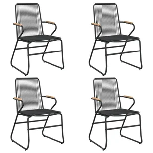 5-częściowy zestaw mebli ogrodowych, czarny, rattan PVC vidaXL - Meble ogrodowe - miniaturka - grafika 5