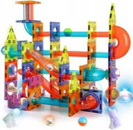 Klocki - Klocki MAGNETYCZNE Konstrukcyjne 3D ZESTAW XXL TOR KULKOWY 110 elementów - miniaturka - grafika 1