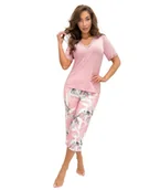 Piżamy damskie - Piżama Evita 3/4 S Różowy - miniaturka - grafika 1