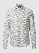 Koszule męskie - Koszula biznesowa o kroju slim fit ze wzorem na całej powierzchni - miniaturka - grafika 1