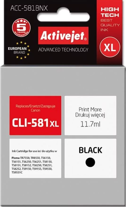 ActiveJet tusz do Canon CLI-581Bk XL new ACC-581BNX