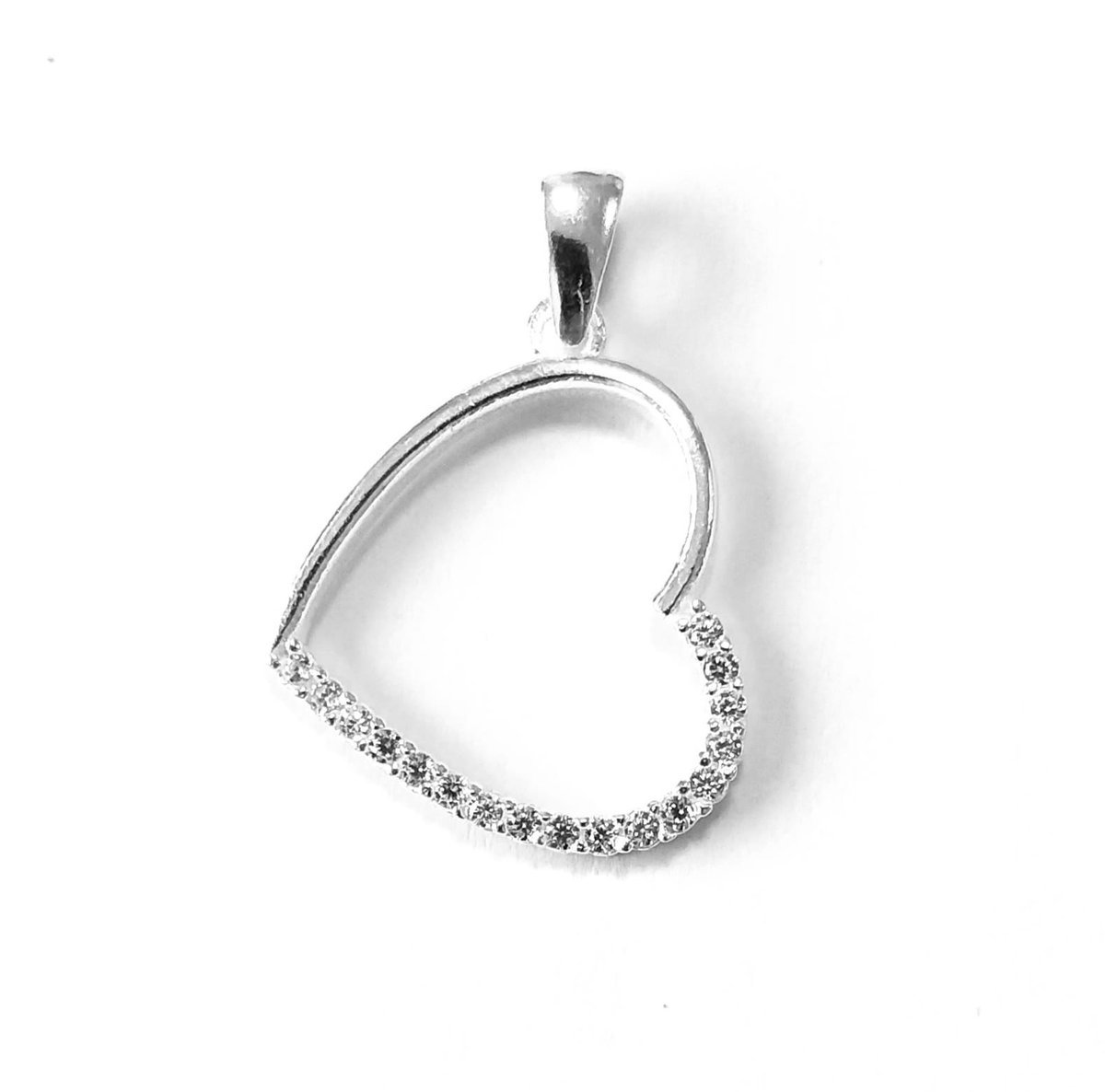 Srebrny wisiorek zawieszka na łańcuszek pr. 925 z cyrkoniami serce