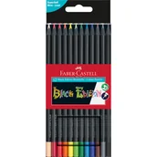 Kredki, ołówki, pastele i pisaki - Faber-Castell Kredki Ołówkowe Faber-Castell Trójkątne Black Edition 12 Kolorów - miniaturka - grafika 1