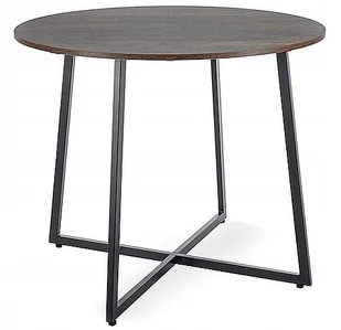Stół Luna 90cm Czarny/Brąz Industrialny Nowoczesny Kuchnia Salon - Stoły - miniaturka - grafika 1