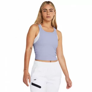 Damski top treningowy Under Armour Meridian Rib Crop Tank - fioletowy - UNDER ARMOUR - Koszulki sportowe damskie - miniaturka - grafika 1