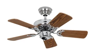 Wentylator sufitowy z łańcuszkiem Classic Royal chrom błyszczący 75 dąb antyczny / dąb dziki - Wentylatory sufitowe - miniaturka - grafika 1