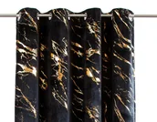 Zasłony - Zasłona welwetowa ENDLESS CHIC BLACK 140x270 na przelotkach, - miniaturka - grafika 1