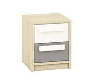 Szafki nocne - Szafka nocna INNES – buk fiord/biała/szara platyna - miniaturka - grafika 1