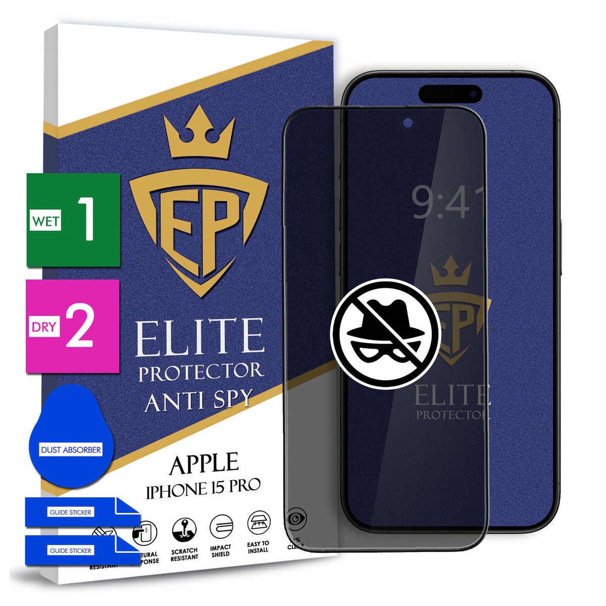 Szkło Prywatyzujące Na Telefon Apple Iphone 15 Pro Hartowane 9H 5D
