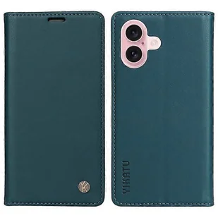YIKATU YK-001 Kompatybilny z etui na iPhone 16 Stojak ze skóry PU Portfel ochronny pokrowiec na telefon Zielony - Portfele - miniaturka - grafika 1