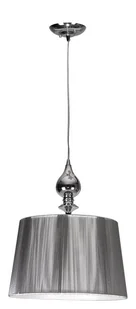 Srebrna lampa wisząca z dekoracyjnym abażurem W2-S40 - Lampy sufitowe - miniaturka - grafika 1