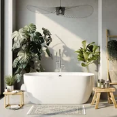 Wanny - Massi Wanna wolnostojąca akrylowa owalna 170 x 75 cm LARSO z przelewem okrągłym chrom Możliwa opcja Go Color - miniaturka - grafika 1