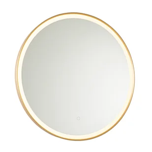 QAZQA Lustro łazienkowe złote 70 cm z diodą LED i dotykowym ściemniaczem - Miral - Lampy ścienne - miniaturka - grafika 1
