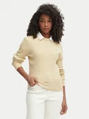 Swetry damskie - Tommy Hilfiger Sweter WW0WW44993 Beżowy Regular Fit - miniaturka - grafika 1