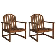 vidaXL Krzesła ogrodowe z podłokietnikami, 2 szt, lite drewno akacjowe