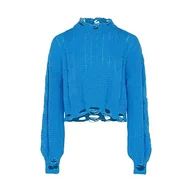 Swetry damskie - gaya Damski sweter z dzianiny turkusowy XL/XXL, turkusowy, XL - miniaturka - grafika 1