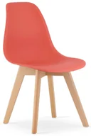 Krzesła - Pomarańczowe krzesło na drewnianych nogach cynober F0-N09 - miniaturka - grafika 1