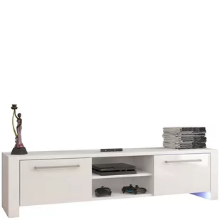 Szafka RTV Helix New MebloCross Sonoma Jasna / Biały Połysk - Szafki RTV - miniaturka - grafika 1