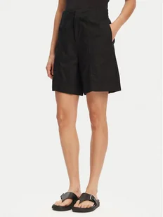 Calvin Klein Jeans Bermudy J20J225219 Czarny Relaxed Fit - Spodnie sportowe damskie - miniaturka - grafika 1