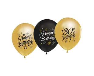 Balony na 30 urodziny, 12", 5 sztuk - Balony i akcesoria - miniaturka - grafika 1