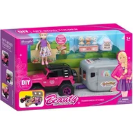 Lalki dla dziewczynek - Lalka ASKATO Beauty Jeep z przyczepą 122564 - miniaturka - grafika 1
