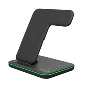 Ładowarki do telefonów - Canyon Bezprzewodowa ładowarka 3v1 pro telefon Apple Watch Airpods CNS-WCS303B) Czarna - miniaturka - grafika 1