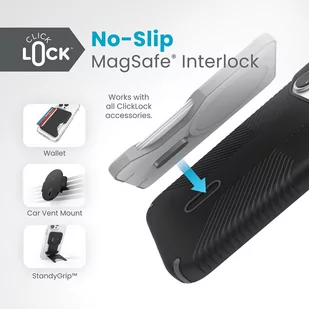 Speck Presidio2 Grip ClickLock & Magsafe - Etui iPhone 15 Pro (Black / Slate Grey / White) - Pozostałe akcesoria do telefonów - miniaturka - grafika 3