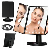 Lusterka do makijażu - Lusterko Do MAKIJAŻU Podświetlane LED Kosmetyczne Stojące POWIĘKSZAJĄCE 3X! - miniaturka - grafika 1