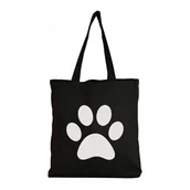 Torby i wózki na zakupy - Eko Torba Bawełniana na ramię Zakupy Shopper Torebka Łapka Pies Kot - miniaturka - grafika 1