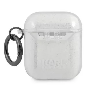 Karl Lagerfeld KLA2UKHGS AirPods cover srebrny/silver Glitter Karl`s Head - Akcesoria do słuchawek - miniaturka - grafika 2