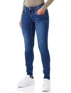 Spodnie damskie - ONLY Onlcoral Low Zip Pockets Skin DNM EXT dżinsy damskie, niebieski (Dark Blue Denim), 31W / 34L - miniaturka - grafika 1