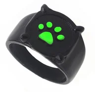 Biżuteria dla dzieci - Pierścień z symbolem łapy kota metalowy czarny - miniaturka - grafika 1
