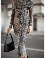 Sukienki - Sukienka z wywijanym dekoltem LUMI - wzór 1 - miniaturka - grafika 1