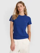 Koszulki i topy damskie - 4F T-shirt slim gładki damski - granatowy XS - miniaturka - grafika 1