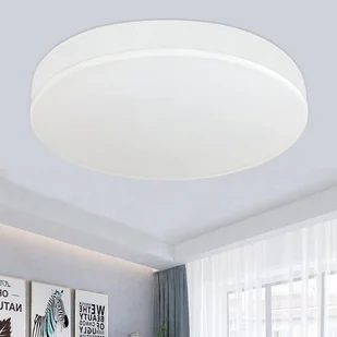 ZMH LED lampa sufitowa do salonu okrągły biały klosz z tkaniny, nowoczesna lampa do sypialni 3000K 12W ciepła biel Ø30cm do kuchni przedpokoju sypialni salonu - Oprawy, klosze i abażury - miniaturka - grafika 1