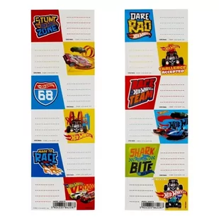 Naklejki na zeszyt Hot Wheels (25szt) - STARPAK - Szkolne artykuły papiernicze - miniaturka - grafika 1