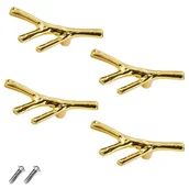 Zawiasy, okucia i inne akcesoria - 4 szt. zabytkowych gałek do szuflad szafkowych ze stopu cynku, uchwyty do szuflad w stylu wiejskim (pojedynczy otwór, złoto) - miniaturka - grafika 1