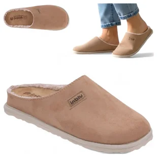 Kapcie Domowe Ciepłe Klapki Damskie Wygodne Lekkie Inblu Brązowe Laczki 39 - Kapcie damskie - miniaturka - grafika 1