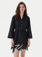 Sukienki - KARL LAGERFELD Sukienka plażowa A2W46075 Czarny Regular Fit - miniaturka - grafika 1